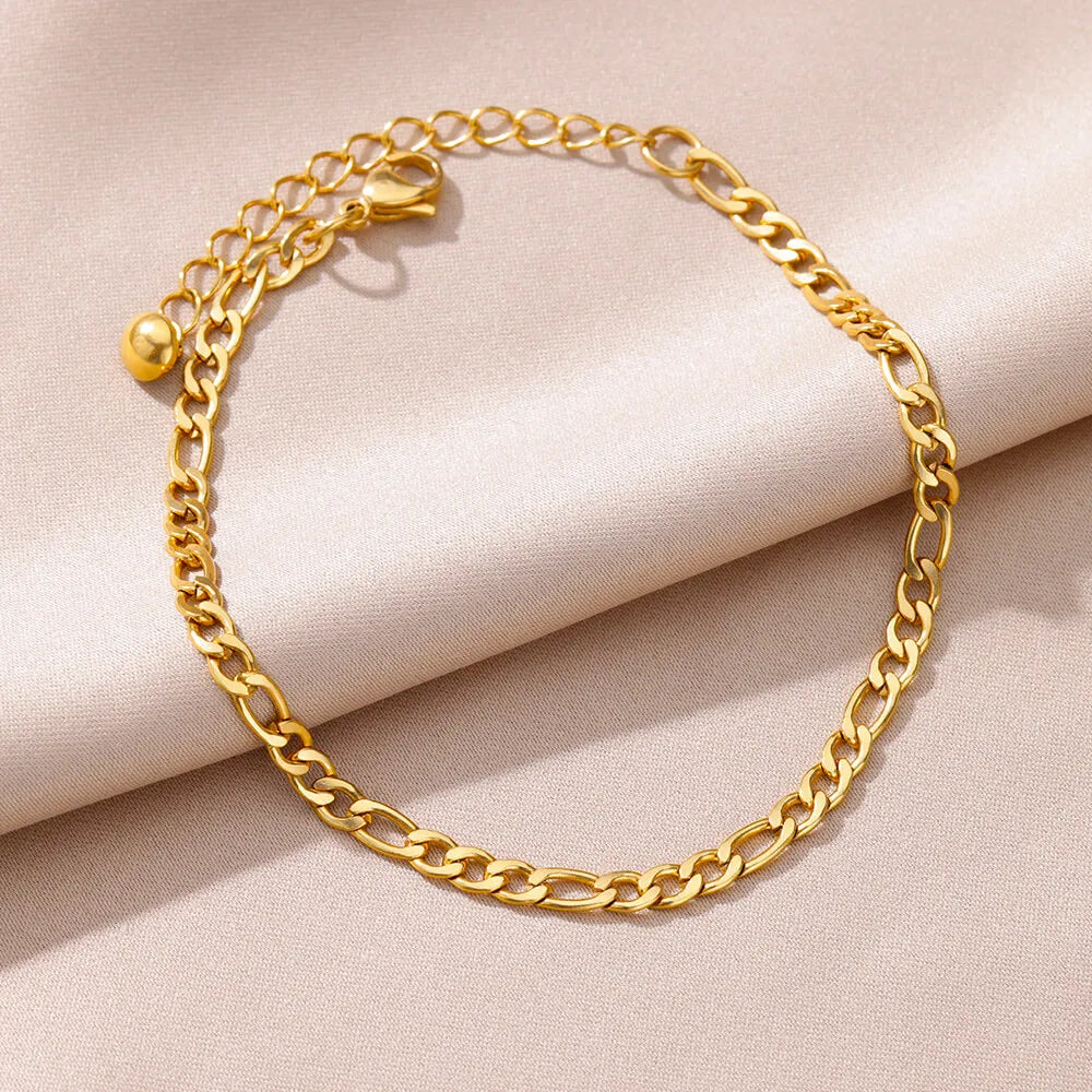 Elariah 18K Gold-Plated Stainless Steel Pearl Anklet for Women – Classic Imitation Pearl Beach Ankle Bracelet