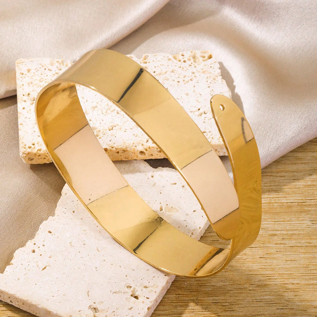 Juego de 6 pulseras brazalete de brazo ajustables Elariah – Brazaletes geométricos dorados o plateados para mujer