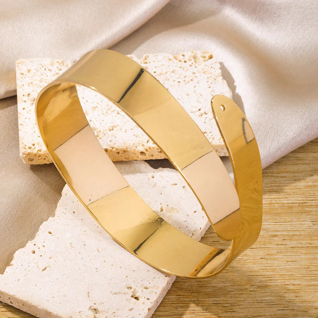 Elariah Adjustable Upper Arm Cuff Bracelet Set – 6-Piece Gold or Silver Geometric Arm Bangles for Women