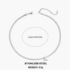 Classic Flat Snake Chain Choker Necklace – Stainless Steel Herringbone Design in Gold & Silver