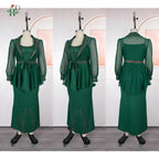 Elariah Luxury African Dashiki 2-Piece Set – Long Evening Gown with Matching Coat | Wedding & Occasion Dress (Plus Size)