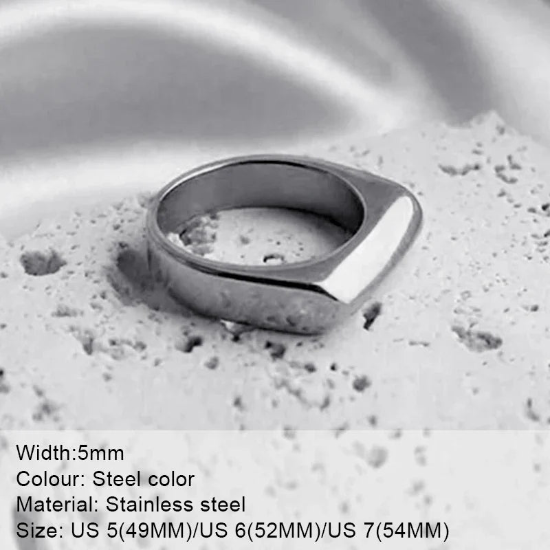 316L Stainless Steel Fashion Ring – Durable, Non-Fading Band for Women