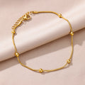 Elariah 18K Gold-Plated Stainless Steel Pearl Anklet for Women – Classic Imitation Pearl Beach Ankle Bracelet