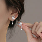 Elariah 925 Sterling Silver Hollow Butterfly Stud Earrings – Hypoallergenic Crystal Butterfly Earrings for Women