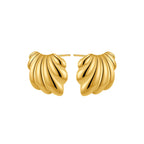 18K Gold Plated Stainless Steel Multilayer Circle Knot Drop Earrings for Women – Textured Statement Round Earrings