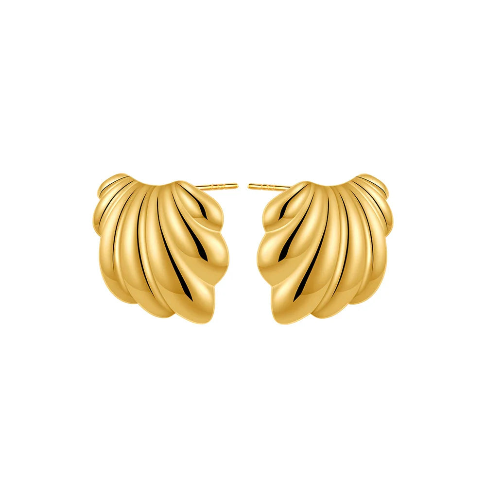 18K Gold Plated Stainless Steel Multilayer Circle Knot Drop Earrings for Women – Textured Statement Round Earrings