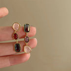 Elariah Asymmetric Colourful Resin Geometric Drop Earrings for Women – Retro Statement Dangle Earrings