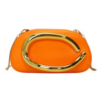 Elariah Structured PU Leather Clutch Bag with Metal Handle – Women’s Evening Crossbody & Handheld Party Purse