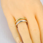 JeeMango Double Circle Stainless Steel Ring for Women – 18K Gold Plated, Waterproof, Trendy Fashion Jewelry