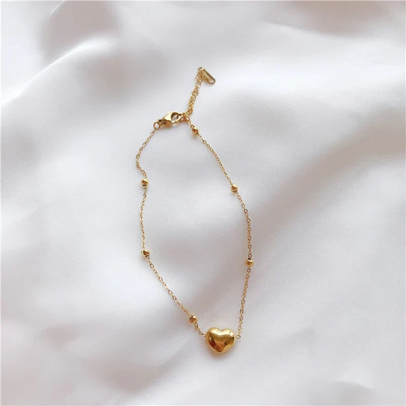 Gold Stainless Steel Cuban Curb Chain Anklet for Women – Adjustable Trendy Beach Anklet Bracelet
