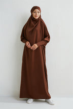 Elariah Abaya de Oración con Capucha para Mujer – Vestido Maxi Jilbab Islámico Holgado con Mangas Fruncidas