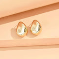 Elariah Geometric Irregular Acrylic Stud Earrings – Metallic Finish Minimalist Rhinestone Statement Earrings for Women