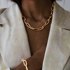 Stainless Steel Thick Chain Necklace – Unisex Punk Choker Jewelry for Women & Men