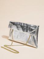 Elariah Women's Sparkle Envelope Clutch Bag – PU Leather Evening Handbag with Shoulder Chain for Weddings, Parties & Special Occasions
