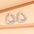 Elariah Geometric Irregular Acrylic Stud Earrings – Metallic Finish Minimalist Rhinestone Statement Earrings for Women