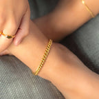 Minimalist Stainless Steel Cuban Chain Anklet for Women – Delicate 4mm Gold or Silver Adjustable Beach Anklet