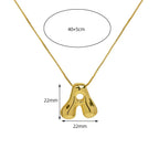Golden Initial Necklace – Chunky Bubble Letter Pendant in Stainless Steel | Elariah Jewelry