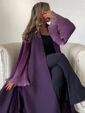 Abaya Elariah à manches évasées sans fermeture pour femme – Caftan maxi pudique, robe islamique ample à manches longues