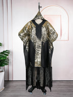 Elariah Vestido Maxi Dashiki Kaftan Africano para Mujer con Pañuelo para la Cabeza – Túnica Abaya Boubou Modesta con Estampado Tradicional Ankara