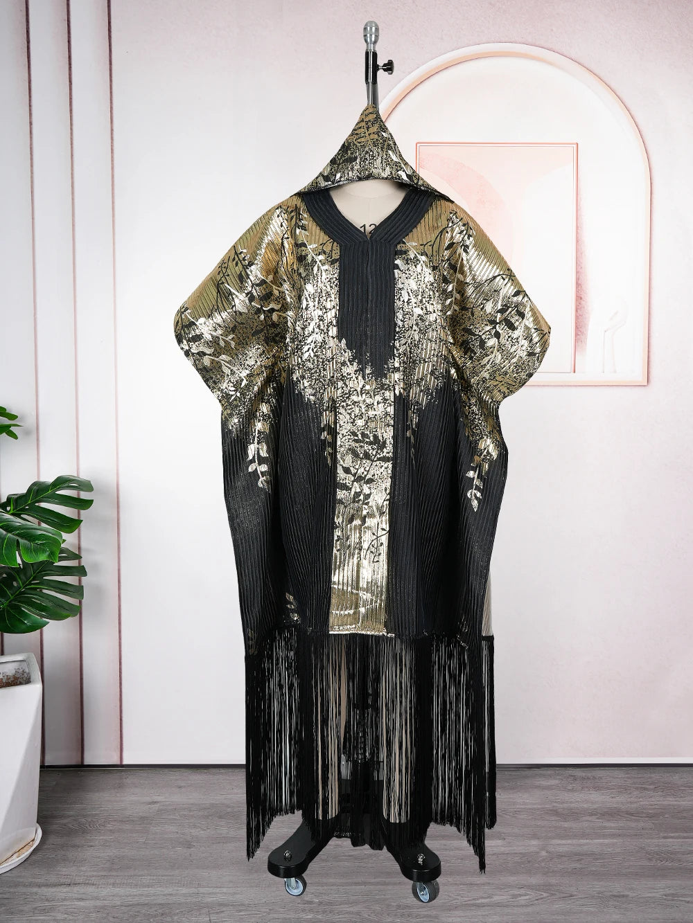 Elariah Women's African Dashiki Kaftan Maxi Dress with Headscarf – Traditional Ankara Print Modest Boubou Abaya Robe