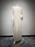 Elegant Pleated Kaftan Abaya Dress for Women – Flare Sleeve Jalabiya | Modest Eid & Occasion Wear