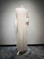 Elegant Pleated Kaftan Abaya Dress for Women – Flare Sleeve Jalabiya | Modest Eid & Occasion Wear