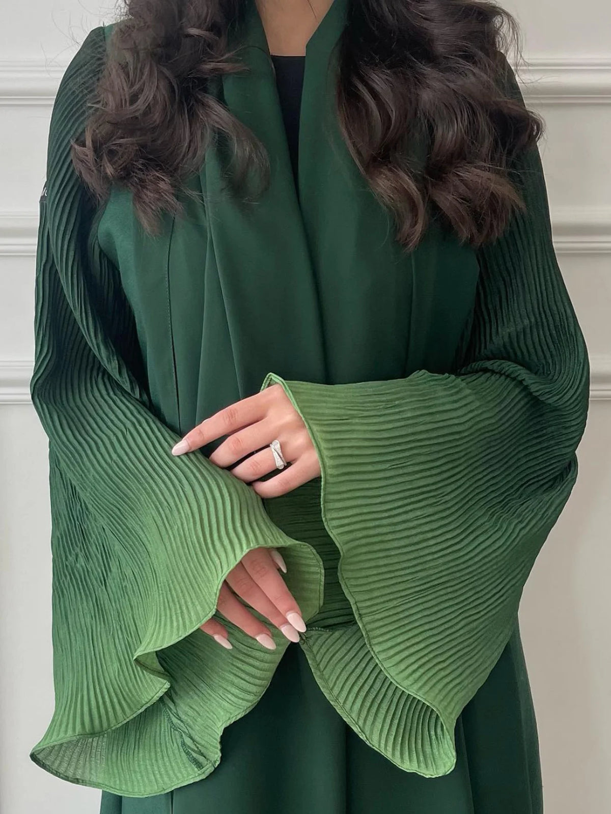 Elariah Open Front Flare Sleeve Abaya for Women – Modest Maxi Kaftan, Loose Fit Long Sleeve Islamic Dress
