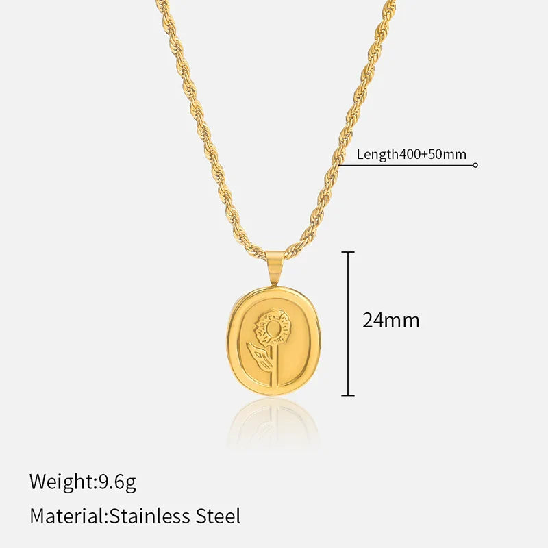 French Vintage Star & Moon Necklace – 316L Stainless Steel Celestial Pendant Chain (Unisex, Gold Tone) | ELARIAH