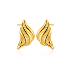 18K Gold Plated Stainless Steel Multilayer Circle Knot Drop Earrings for Women – Textured Statement Round Earrings