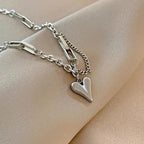 Creative Sweet Heart Pendant Necklace – Adjustable Clavicle Chain Jewelry for Women & Girls