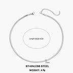 Classic Flat Snake Chain Choker Necklace – Stainless Steel Herringbone Design in Gold & Silver