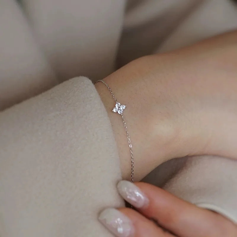 18K Gold Plated Four-Leaf Clover Necklace for Women – Stainless Steel with Zircon Detailing | Luxury Jewelry Gift
