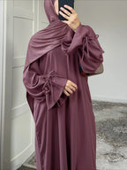 Elariah Women's Modest Maxi Kaftan Dress with Bow Detail & Pockets | Long Sleeve Islamic Abaya for Ramadan, Eid & Everyday Wear