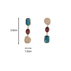Elariah Asymmetric Colourful Resin Geometric Drop Earrings for Women – Retro Statement Dangle Earrings