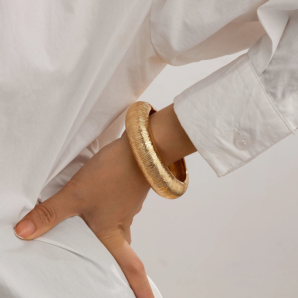 Elariah Chunky Wide Open Cuff Bracelet – Bold Geometric Metal Bangle for Women & Men | Gold or Silver Statement Jewellery