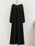 Elariah Luxury Modest Abaya Dress for Women – Solid Colour Long Sleeve Islamic Kaftan Maxi Dress for Ramadan, Eid & Everyday Wear