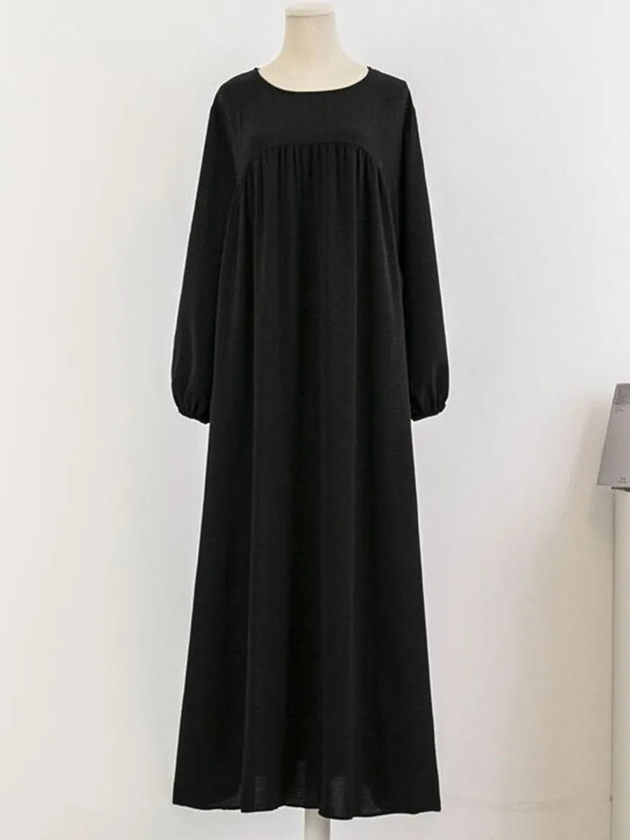 Elariah Luxury Modest Abaya Dress for Women – Solid Colour Long Sleeve Islamic Kaftan Maxi Dress for Ramadan, Eid & Everyday Wear
