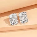 Elariah Geometric Irregular Acrylic Stud Earrings – Metallic Finish Minimalist Rhinestone Statement Earrings for Women