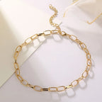 Stainless Steel Thick Chain Necklace – Unisex Punk Choker Jewelry for Women & Men