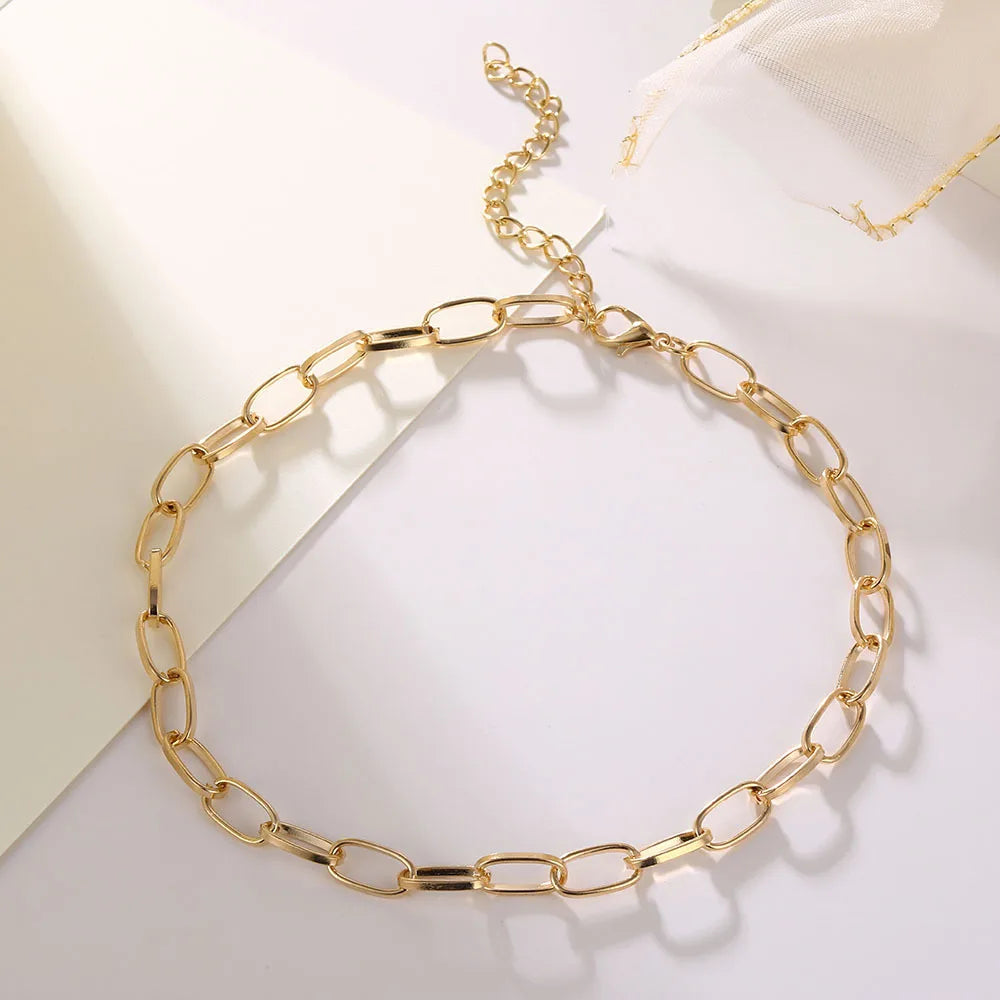 Stainless Steel Thick Chain Necklace – Unisex Punk Choker Jewelry for Women & Men