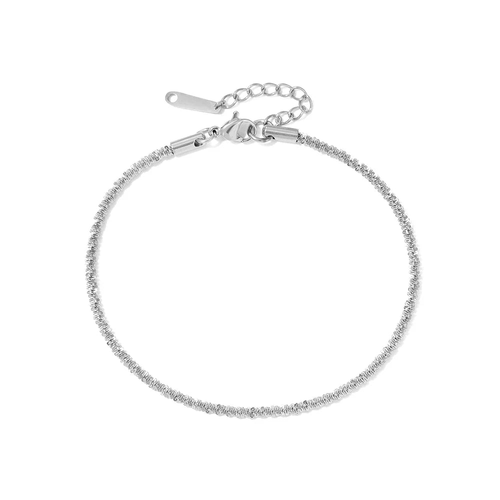 Adjustable Gold Plated Stainless Steel Anklet for Women – Waterproof Classic Chain Anklet 20+3cm | ELARIAH
