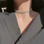 Luxury Shiny Zircon Square Choker Necklace for Women – Exquisite Crystal Jewelry Gift for Weddings, Parties & Daily Wear
