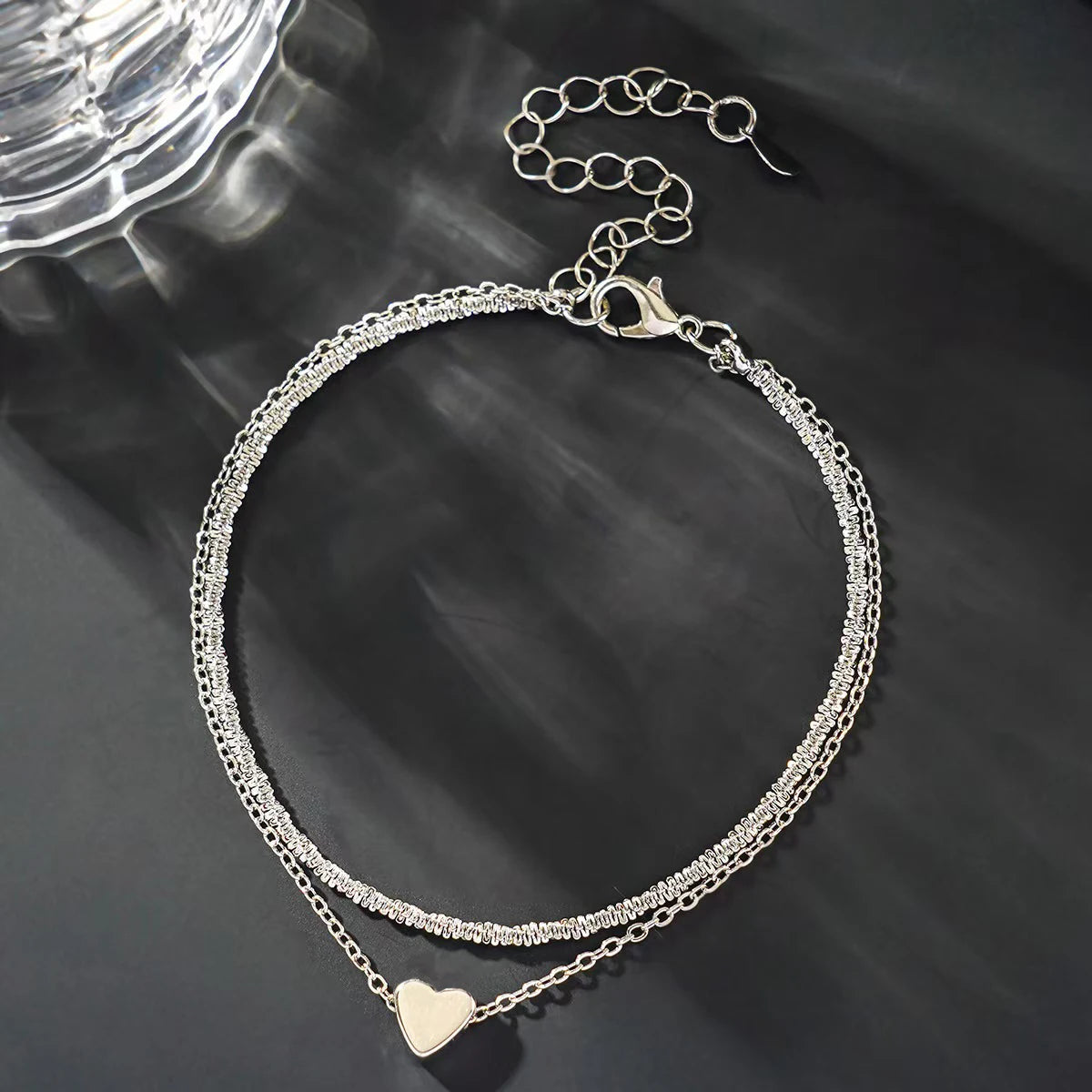 Elariah 925 Silver Plated CZ Zircon Anklet Bracelet – Waterproof Dainty Layered Chain Anklet for Women