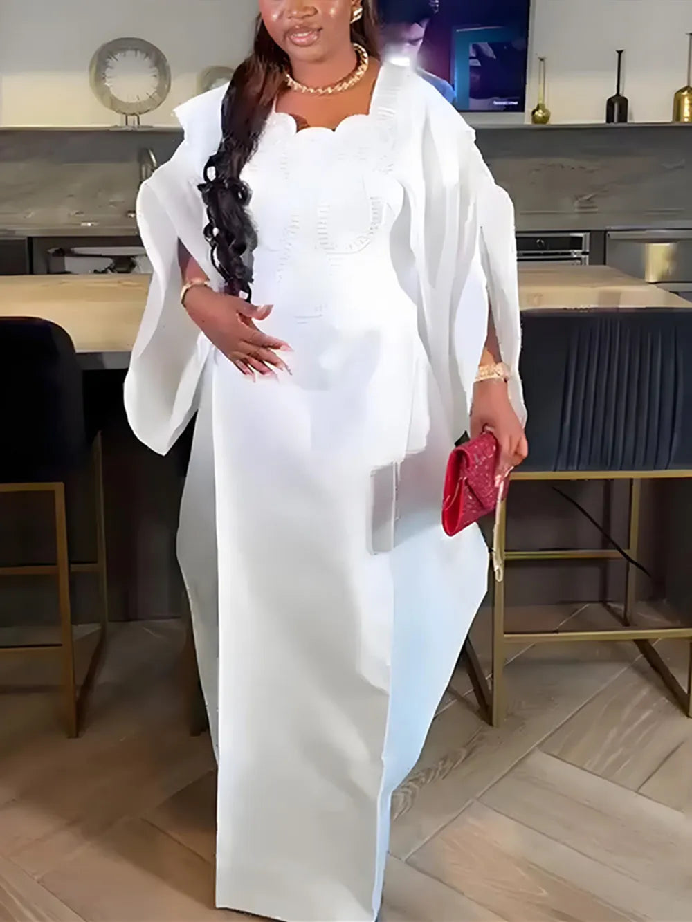 Elariah Women's African Dashiki Kaftan Maxi Dress – Traditional Ankara Style Modest Abaya Gown