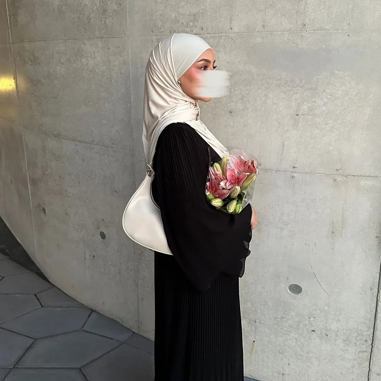 Elegant Pleated Kaftan Abaya Dress for Women – Flare Sleeve Jalabiya | Modest Eid & Occasion Wear