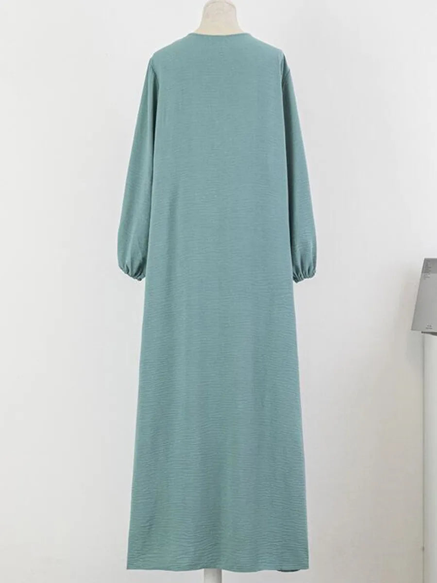 Elariah Luxury Modest Abaya Dress for Women – Solid Colour Long Sleeve Islamic Kaftan Maxi Dress for Ramadan, Eid & Everyday Wear