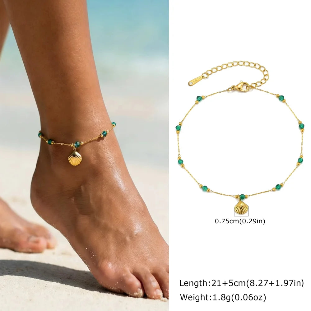 Elariah Gold Plated Stainless Steel Heart Anklet for Women – Adjustable Delicate Heart Chain Anklet Bracelet