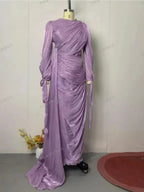 Elariah Silky Modest Satin-Feel Kaftan Maxi Dress for Women – Long Sleeve Muslim Abaya, Jalabiya, Casual & Occasion Wear
