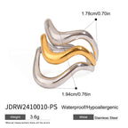 Minimalist Two-Tone Irregular Ring – 18K Gold Plated Stainless Steel Women’s Stackable Jewelry