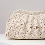Elariah Women's Bohemian Woven Hollow Clutch Bag – Patterned Straw-Style Evening Handbag with Kiss Lock Closure